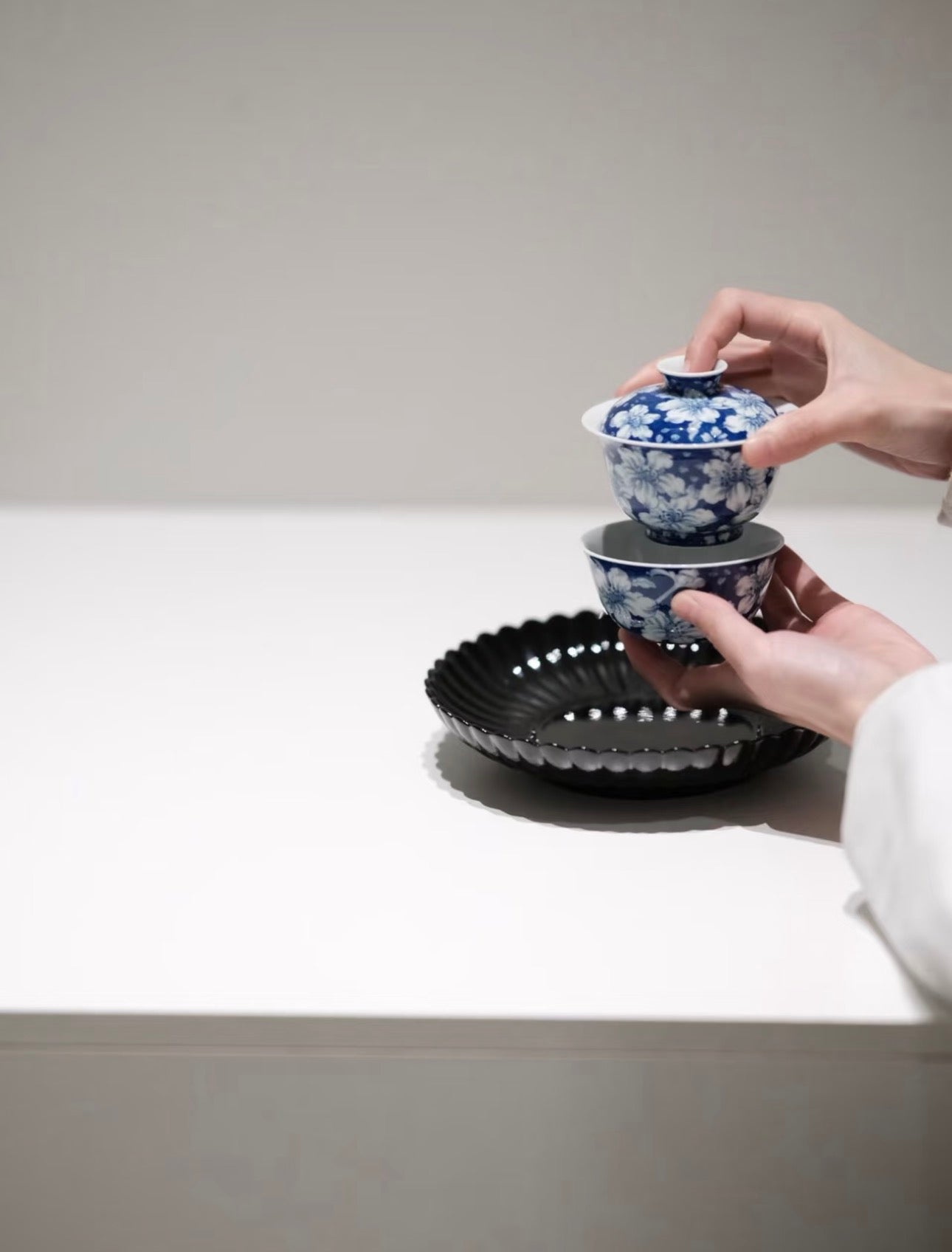 Azalea in Blue — Hand-Painted Gaiwan Set