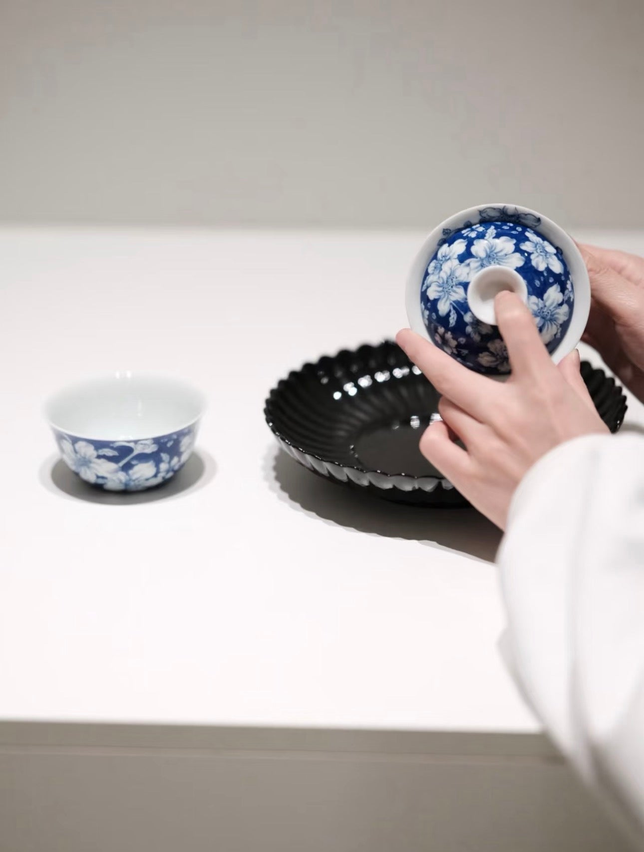 Azalea in Blue — Hand-Painted Gaiwan Set