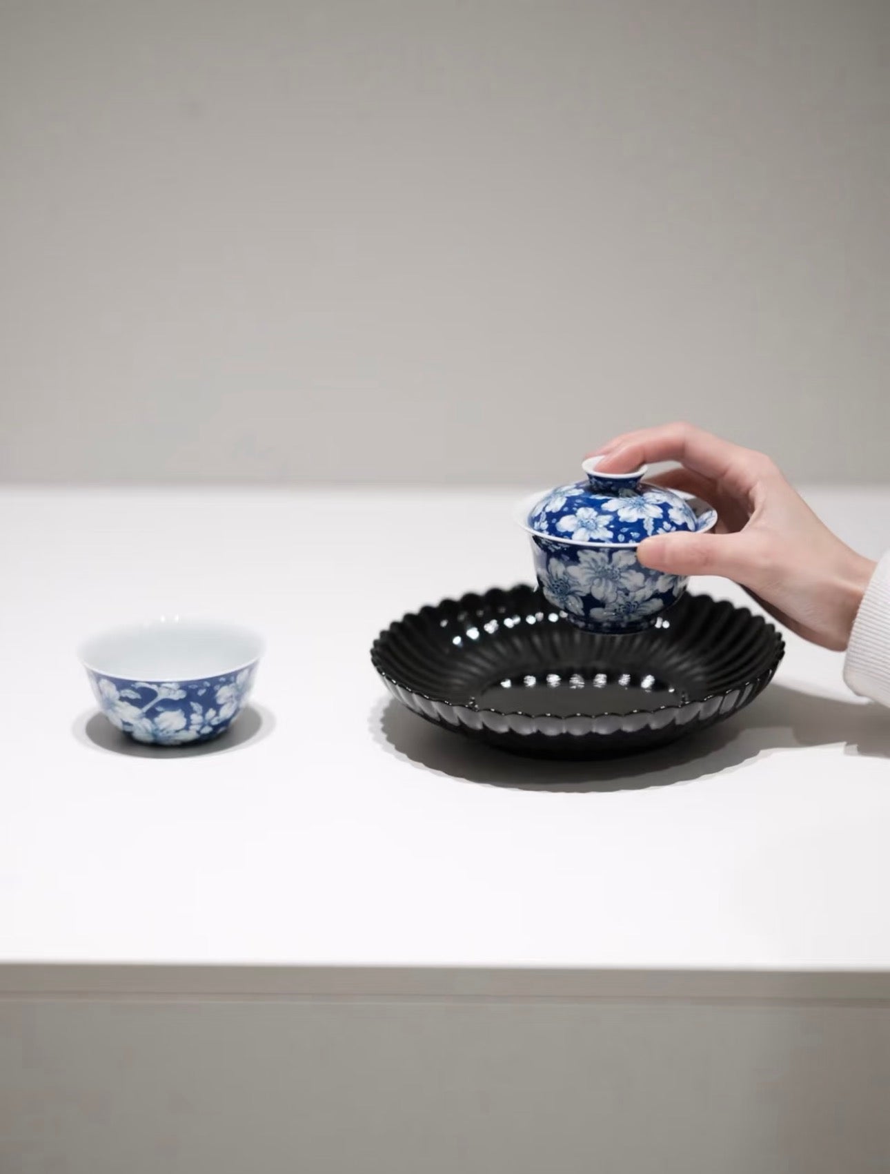 Azalea in Blue — Hand-Painted Gaiwan Set