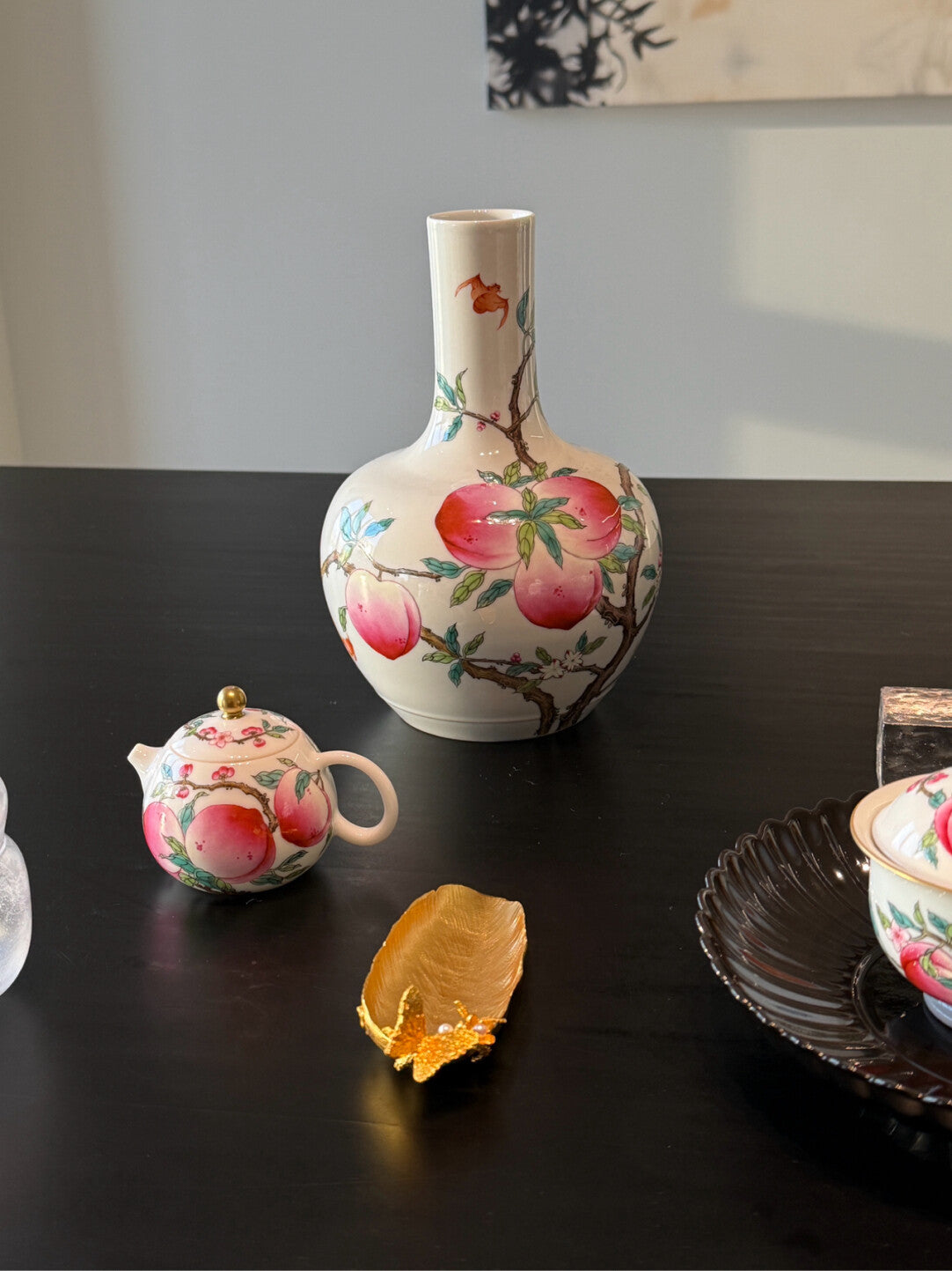 Longevity Peach — Famille-Rose Tea Set