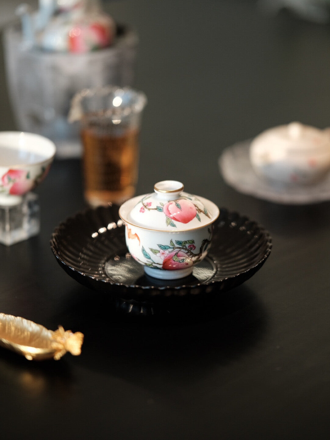 Longevity Peach — Famille-Rose Tea Set