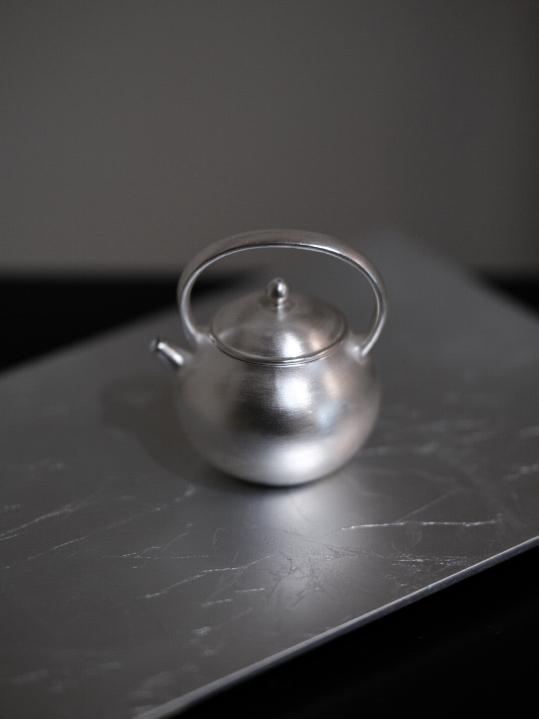 Silver Frost — Glazed Teapot with Handle